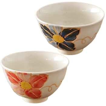 Amazon｜波佐見焼 勲山窯 茶碗 化粧鉄仙花 ペア セット ギフト